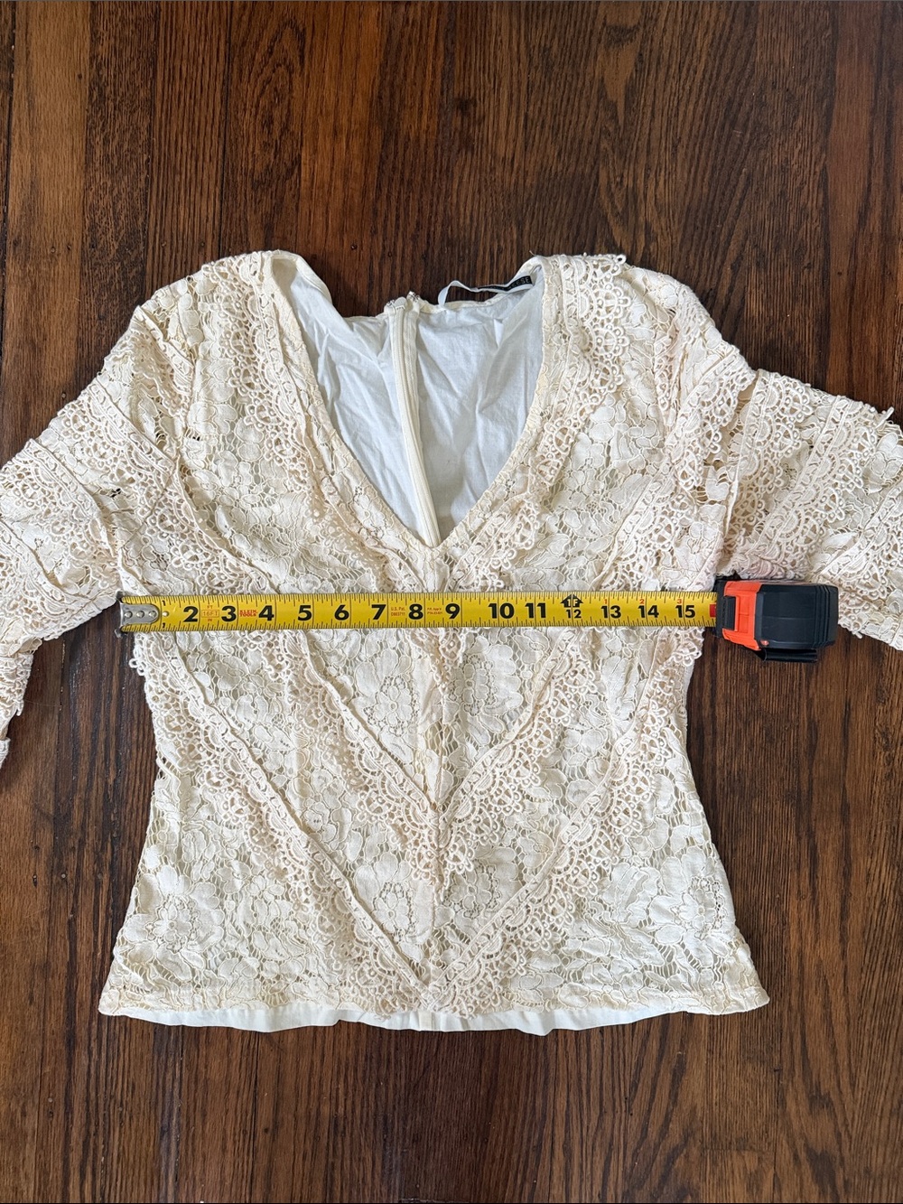 Tracy Reese Ivory Lace Blouse XS/S | Romantic Boho V-Neck Top - Picture 12 of 12